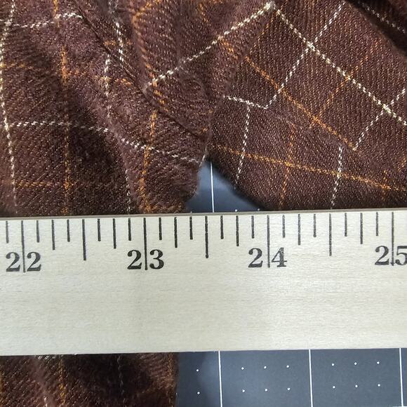 Woolrich Flannel Shirt Large Brown Plaid Dadcore Outdoors Workwear Tartan Retro - Picture 11 of 12